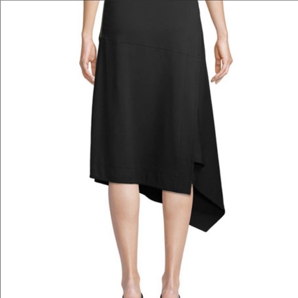 Donna Karan Black Asymmetrical Skirt & Polkadot Blouse - Picture 4 of 16